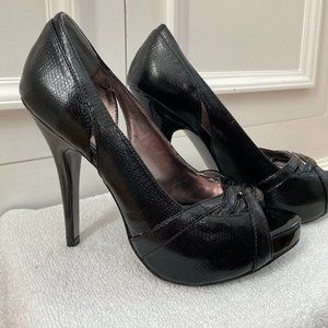Charles David Open Toe Black Stilettos Womens Size 6
